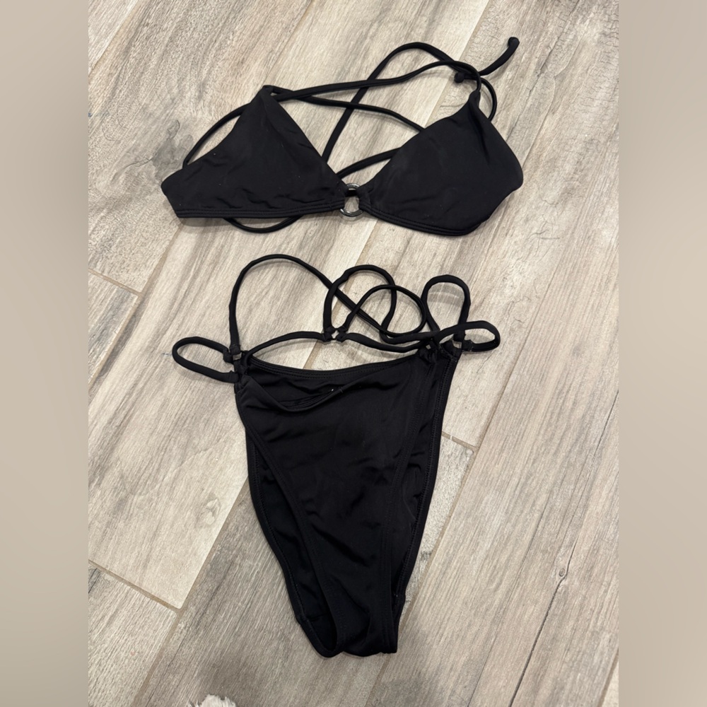 LA Hearts by PacSun Black Stringy Bikini Set